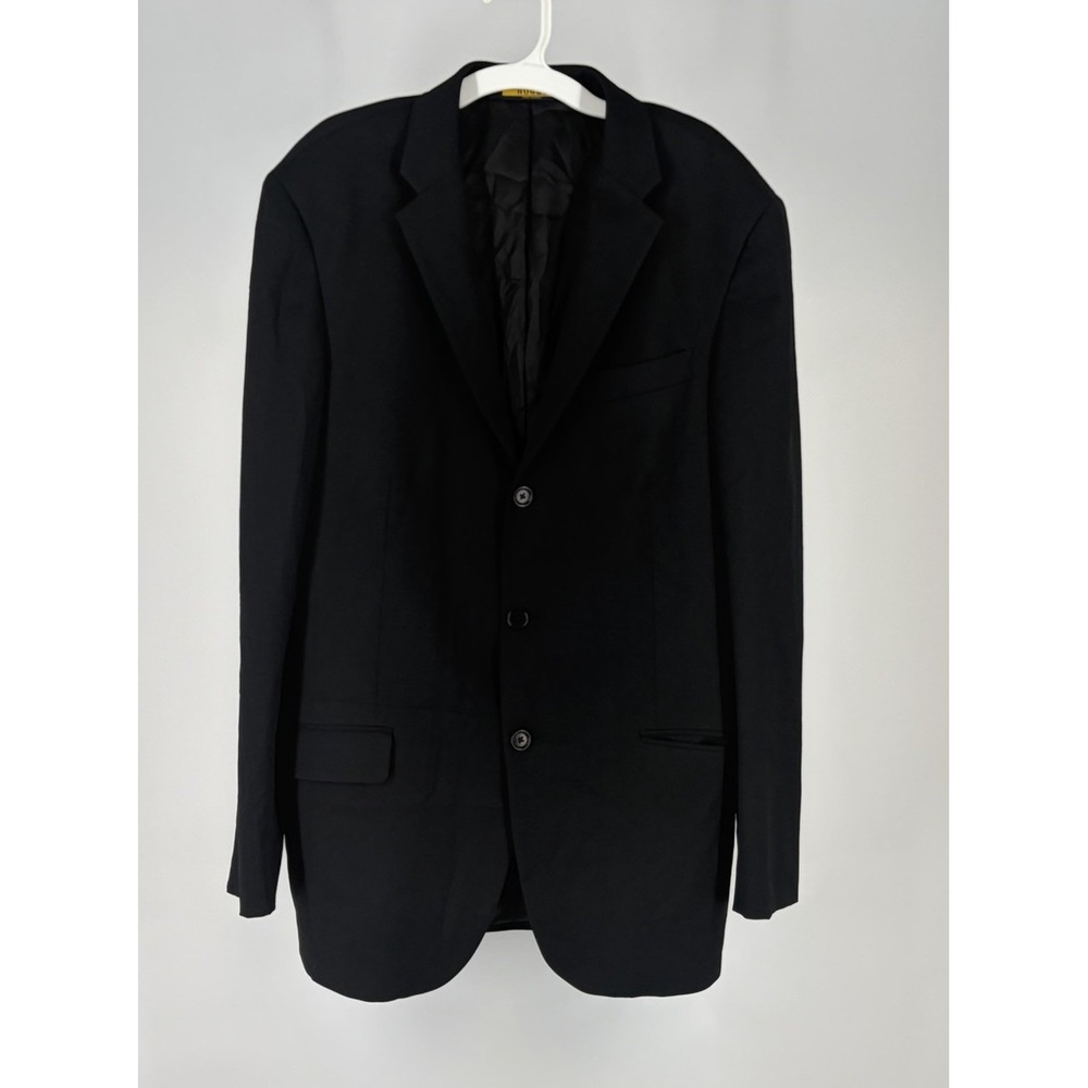 Ralph Lauren Rugby Wool Blazer Jacket Men's 42L Made in Italy Black